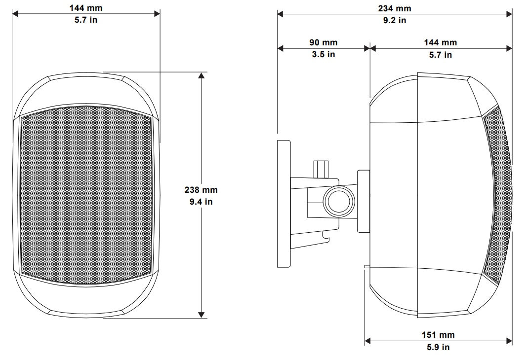 Габаритные размеры BIAMP MASK4CT