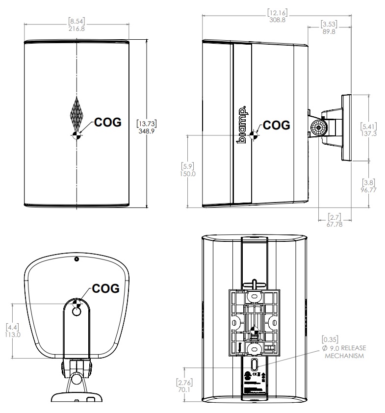 Габаритные размеры BIAMP EX-S6