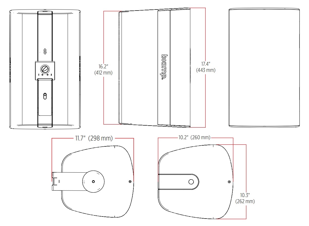 Габаритные размеры BIAMP EX-S8-UB