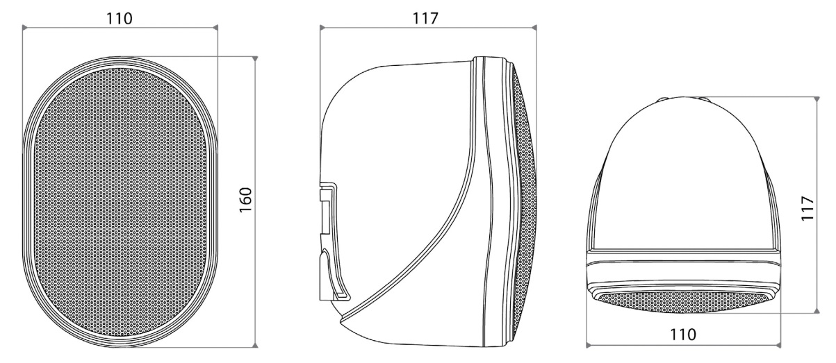 Габаритные размеры BIAMP OVO3