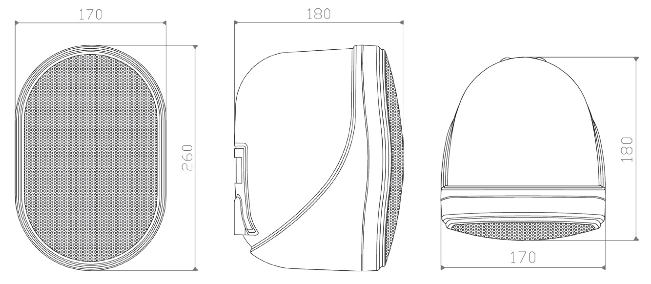 Габаритные размеры BIAMP OVO5