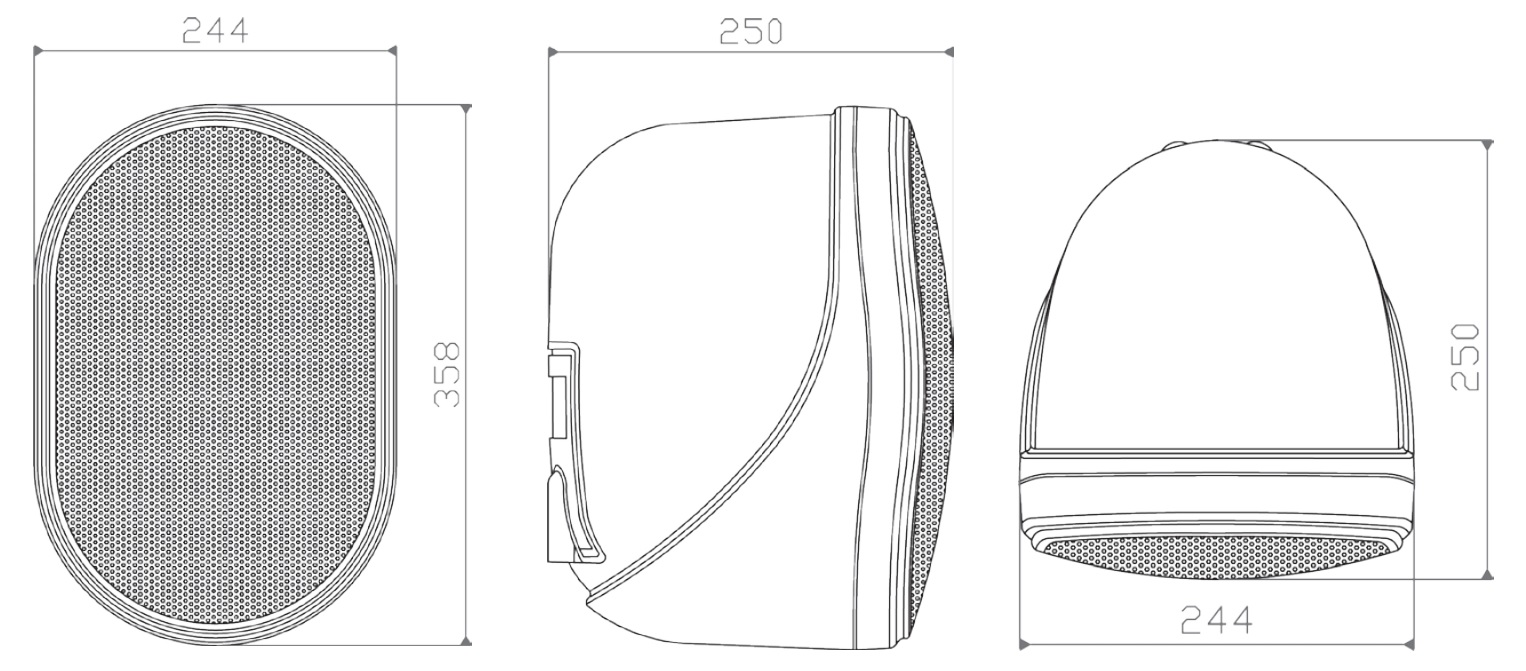Габаритные размеры BIAMP OVO8