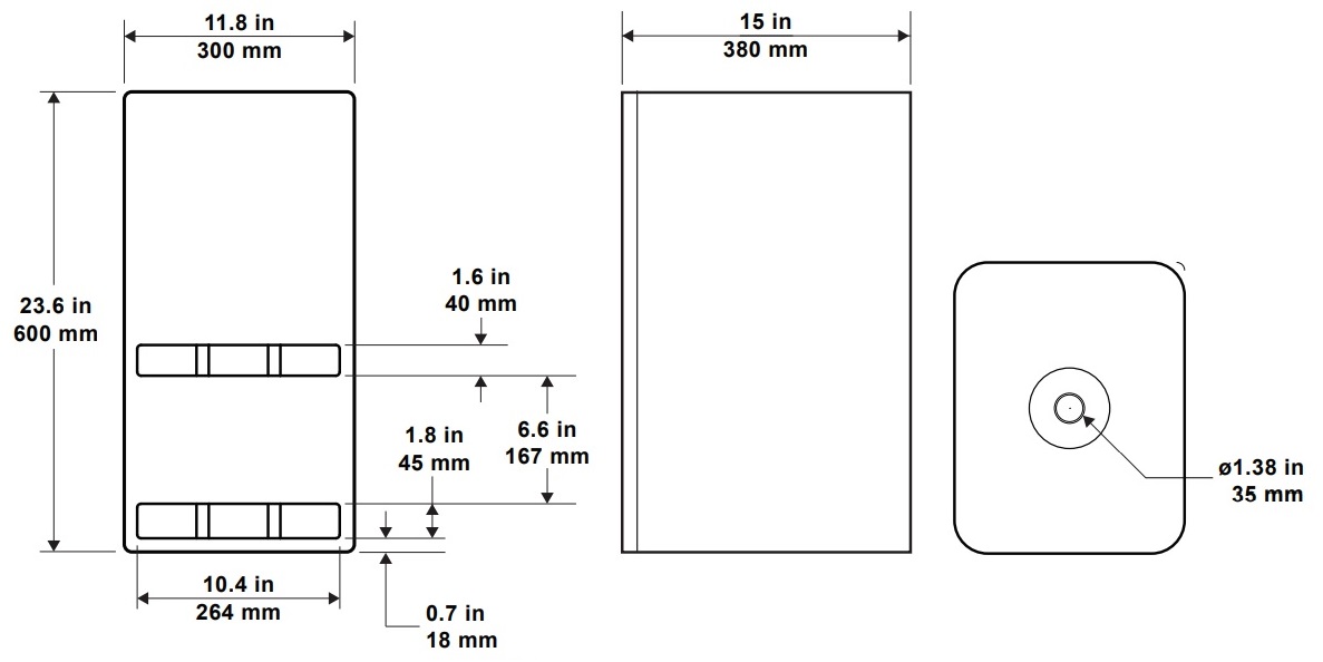 Габаритные размеры BIAMP SUB2201