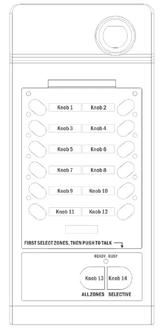 Вид микрофонной консоли BIAMP DIMIC12 сверху