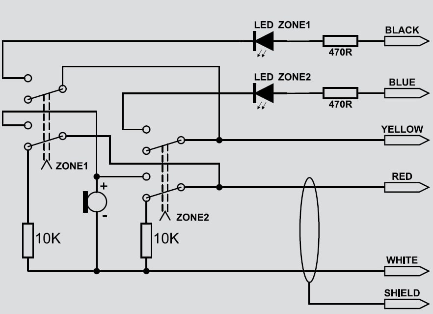 Принципиальная схема пейджингового микрофона BIAMP MICPAT-2