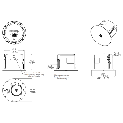 Двухполосный потолочный громкоговоритель DX-IC4-W